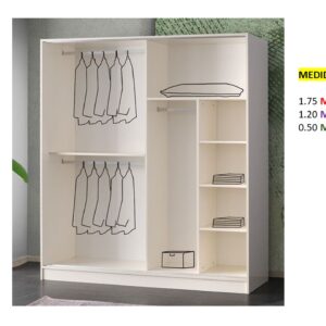 Closet de Melamina para Hogar - TLS 451 - 1.75m Altura x 1.20m Ancho x 0.50m Fondo