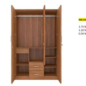 Closet de Melamina para Hogar con Puertas Abatibles - TLS 452 - 1.75m x 1.20m Ancho x 0.50m Fondo