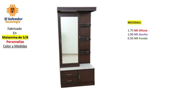 Closet de Melamina para Hogar con Puertas Abatibles - TLS 453 - 1.75m Altura x 1.00m Ancho x 0.50m Fondo