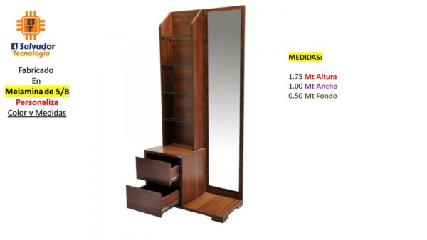 Closet de Melamina para Hogar con Gavetas - TLS 455 - 1.75m Altura x 1.00m Ancho x 0.50m Fondo