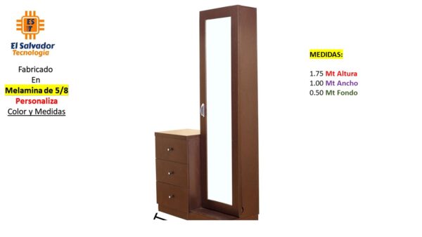 Closet de Melamina para Hogar con Gavetas - TLS 456 - 1.75m Altura x 1.00m Ancho x 0.50m Fondo