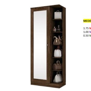 Closet de Melamina para Hogar y Puerta Abatible - TLS 457 - 1.75m Altura x 1.00m Ancho x 0.50m Fondo