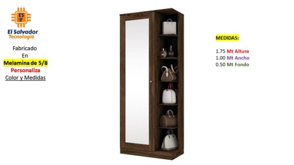 Closet de Melamina para Hogar y Puerta Abatible - TLS 457 - 1.75m Altura x 1.00m Ancho x 0.50m Fondo