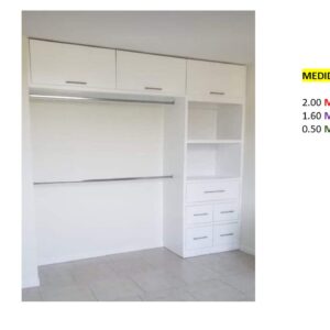 Closet de Melamina para Hogar con Gavetas - TLS 462 - 2.00m Altura x 1.60m Ancho x 0.50m Fondo