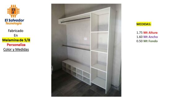 Closet de Melamina para Hogar - TLS 463 - 1.75m Altura x 1.60m Ancho x 0.50m Fondo