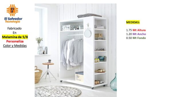 Closet de Melamina para Hogar - TLS 468 - 1.75m Altura x 1.20m Ancho x 0.50m Fondo