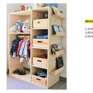 Closet de Melamina para Hogar - TLS 469 - 1.10m Altura x 1.00m Ancho x 0.50m Fondo