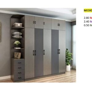 Closet de Melamina para Hogar con Gavetas - TLS 300 - 2.80m Altura x 2.40m x Ancho x 0.50m Fondo