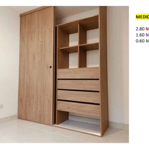 Closet de Melamina para Hogar con Puertas Corredizas - TLS 302 - 2.80m Altura x 1.60m Ancho x 0.60m Fondo