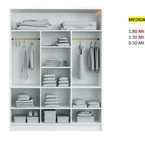 Closet de Melamina para Hogar - TLS 282 - 1.80m Altura x 1.50m Ancho x 0.50m Fondo