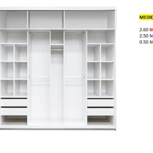 Closet de Melamina para Hogar - TLS 309 - 2.60m Altura x 2.50m Ancho x 0.50m Fondo