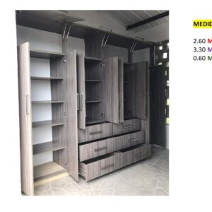 Closet de Melamina para Hogar con Gavetas - TLS 311 - 2.60m Altura x 3.30m Ancho x 0.60m Fondo