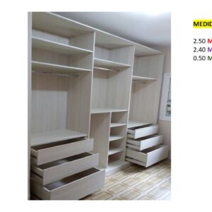 Closet de Melamina para Hogar con Gavetas - TLS 312 - 2.50m Altura x 2.40m Ancho x 0.50m Fondo