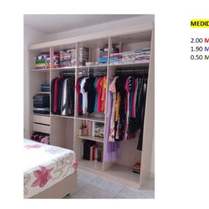 Closet de Melamina para Hogar - TLS 283 - 2.00m Altura x 1.90m Ancho x 0.50m Fondo