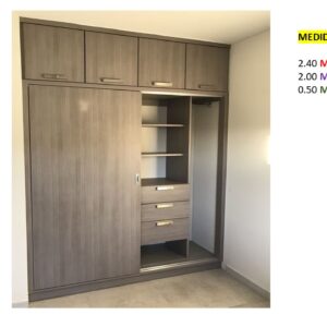 Closet de Melamina para Hogar con Gavetas y Puertas Abatibles - TLS 319 - 2.40m Altura x 2.00m Ancho x 0.50m Fondo