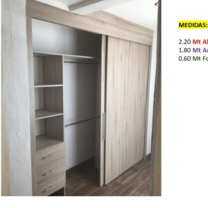 Closet de Melamina para Hogar con Gavetas - TLS 325 - 2.20m Altura x 1.80m Ancho x 0.60m Fondo