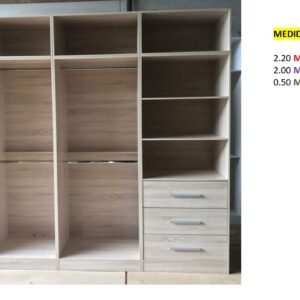 Closet de Melamina para Hogar con Gavetas - TLS 326 - 2.20m Altura x 1.80m Ancho x 0.60m Fondo