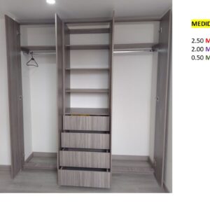 Closet de Melamina para Hogar con Gavetas - TLS 327 - 2.50m Altura x 2.00m Ancho x 0.50m Fondo