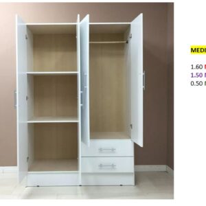 Closet de Melamina para Hogar con Gavetas y Puertas Abatibles - TLS 335 - 1.60m Altura x 1.50m Ancho x 0.50m Fondo