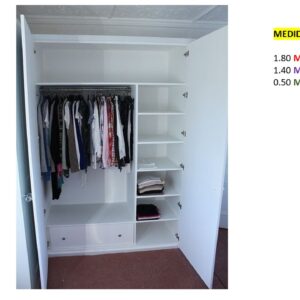 Closet de Melamina para Hogar con Gavetas - TLS 285 - 1.80m Altura x 1.40m Ancho x 0.50m Fondo