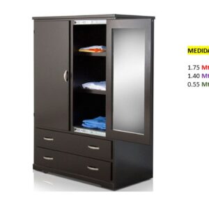 Closet de Melamina para Hogar con Gavetas - TLS 341 - 1.75m Altura x 1.40m Ancho x 0.55m Fondo