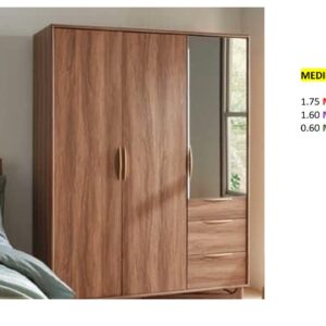 Closet de Melamina para Hogar con Gavetas y Puertas Abatibles - TLS 342 - 1.75m Altura x 1.60m Ancho x 0.60m Fondo