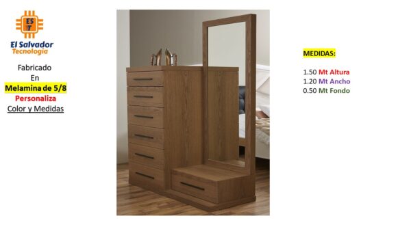 Closet de Melamina para Hogar con Gavetas - TLS 344 - 1.50m Altura x 1.20m Ancho x 0.50m Fondo