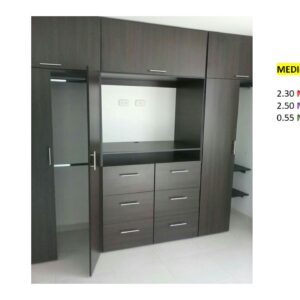 Closet de Melamina para Hogar con Gavetas - TLS 348 - 2.30m Altura x 2.50m Ancho x 0.55m Fondo