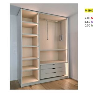 Closet de Melamina para Hogar con Gavetas - TLS 286 - 2.00m Altura x 1.60m Ancho x 0.50m Fondo