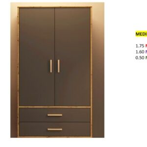 Closet de Melamina para Hogar con Gavetas y Puerta Abatible - TLS 351 - 1.75m Altura x 1.60m Ancho x 0.50m Fondo