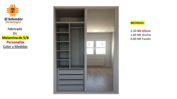 Closet de Melamina para Hogar con Gavetas - TLS 356 - 2.20m Altura x 1.60m Ancho x 0.60m Fondo