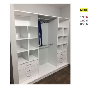 Closet de Melamina para Hogar con Gavetas - TLS 287 - 1.90m Altura x 1.90m Ancho x 0.50m Fondo