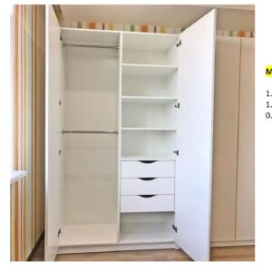 Closet de Melamina para Hogar con Gavetas y Puertas Abatibles - TLS 361 - 1.75m Altura x 1.60m Ancho x 0.50m Fondo