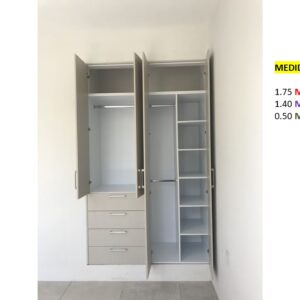 Closet de Melamina para Hogar con Gavetas y Puertas Abatibles - TLS 363 - 1.75m Altura x 1.40m Ancho x 0.50m Fondo