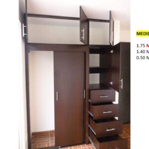 Closet de Melamina para Hogar con Gavetas y Puertas Abatibles - TLS 364 - 1.75m Altura x 1.40m Ancho x 0.50m Fondo