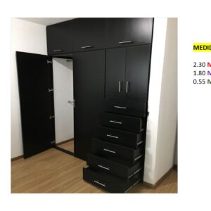 Closet de Melamina para Hogar con Gavetas y Puertas Abatibles - TLS 366 - 2.30m Altura x 1.80m Ancho x 0.55m Fondo