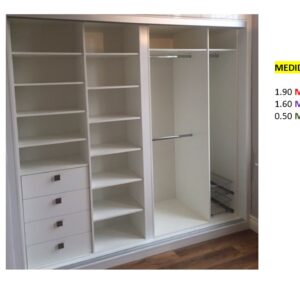 Closet de Melamina para Hogar con Gavetas y Puertas Abatibles - TLS 367 - 1.90m Altura x 1.60m Ancho x 0.50m Fondo