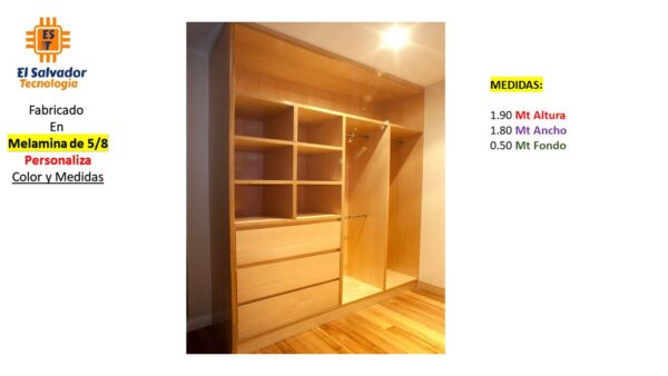 Closet de Melamina para Hogar - TLS 368 - 1.90m Altura x 1.80m Ancho x 0.50m Fondo