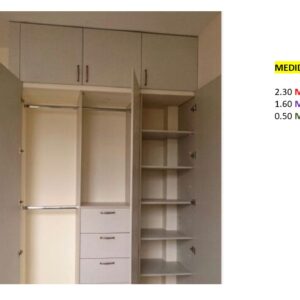 Closet de Melamina para Hogar con Gavetas y Puertas Abatibles - TLS 369 - 2.30m Altura x 1.60m Ancho x 0.50m Fondo