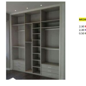 Closet de Melamina para Hogar con Gavetas - TLS 370 - 2.30m Altura x 2.30m Ancho x 0.50m Fondo