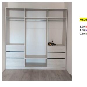 Closet de Melamina para Hogar con Gavetas - TLS 372 - 1.90m Altura x 1.80m Ancho x 0.50m Fondo