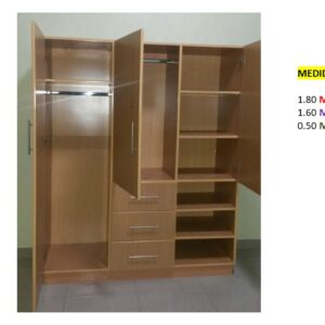 Closet de Melamina para Hogar con Gavetas - TLS 373 - 1.80m Altura x 1.60m Ancho x 0.50m Fondo