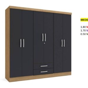 Closet de Melamina para Hogar con Gavetas - TLS 374 - 1.80m Altura x 1.70m Ancho x 0.50m Fondo