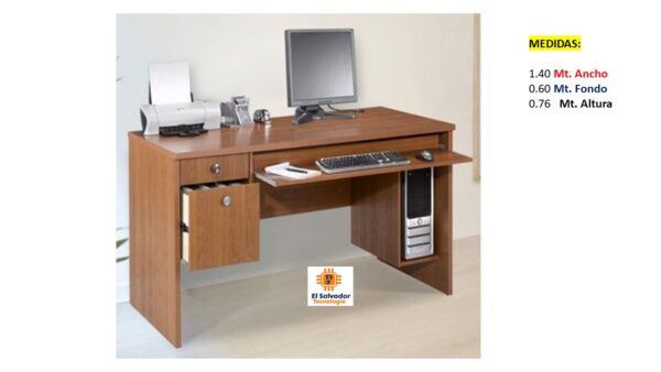 Escritorio Modular con Gavetas - TLS 734 - 1.40m Ancho x 0.60m Fondo x 0.76m Altura