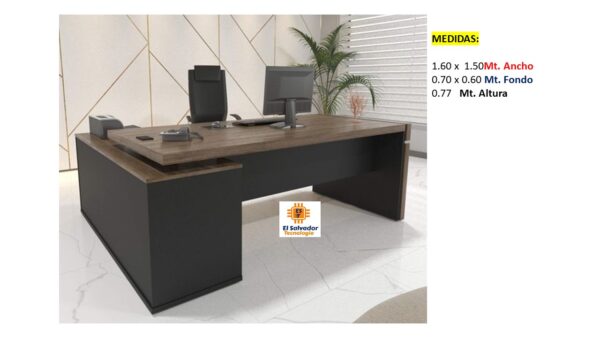 Escritorio Modular en L - TLS 752 - 1.60m x 1.50m Ancho x 0.70m Fondo x 0.77m Altura