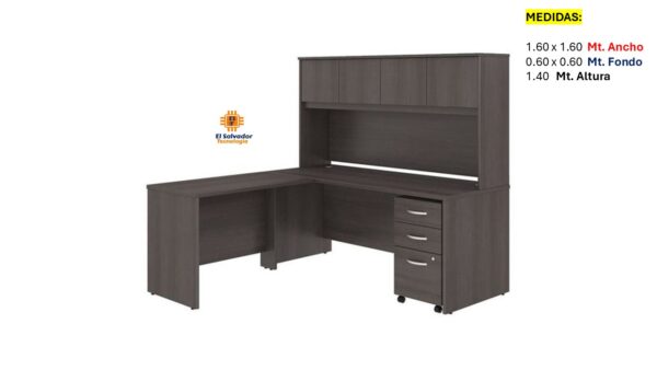 Escritorio Modular en L Multi Usos - TLS 855 - 1.60m x 1.60m Ancho x 0.60m Fondo x 1.40m Altura