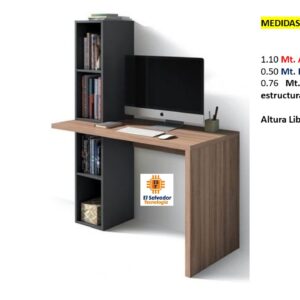 Escritorio Modular con Librera - TLS 662 - 1.10m Ancho x 0.50m Fondo x 0.76m Altura