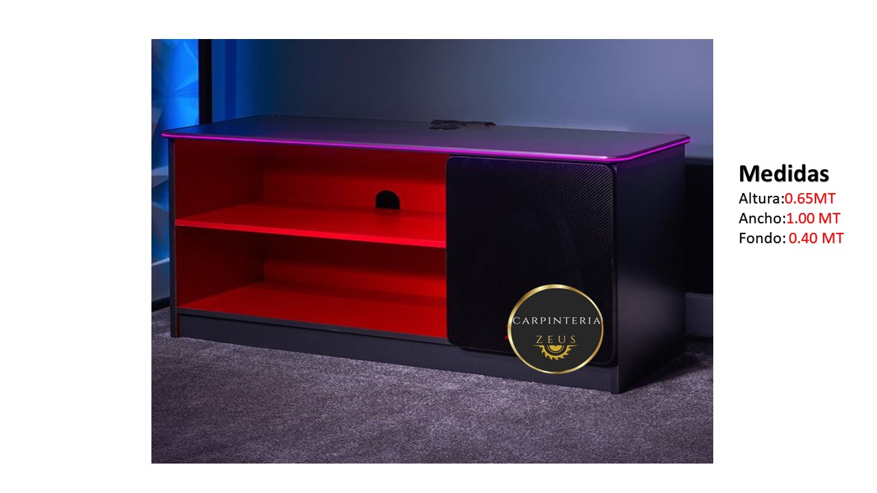 Credenza Multi Usos Gaming TLS 1036 - 1.00m Ancho x 0.40m Fondo x 0.65m Altura