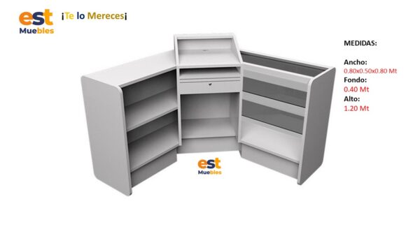 Escritorio para Punto de Ventas - TLS 957 - 0.80m x 0.50m x 0.80m Ancho x 0.40m Fondo x 1.20m Alto