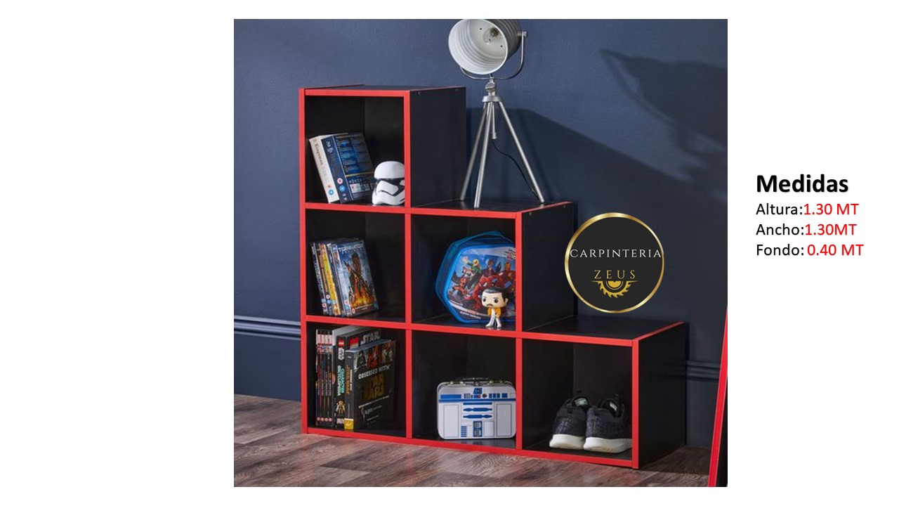 Librera Multi Usos Gaming TLS 1039 - 1.30m Ancho x 0.40m Fondo x 1.30m Altura